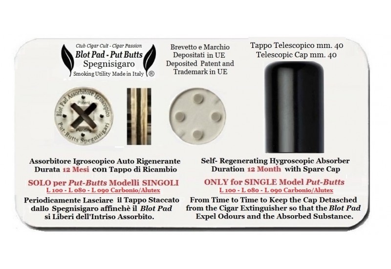 Put-Butts Spegnisigaro Assorbi-Condensa Blot Pad Durata 12 Mesi - Made in Italy - Put-Butts Spegnisigaro Assorbi-Condensa Blot Pad Durata 12 Mesi - Made in Italy -