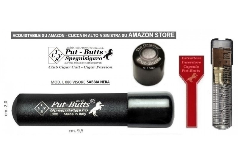 Put-Butts Spegnisigaro VISORE Singolo Colore Sabbia Nera - Made in Italy - SPEDIZIONE COMPRESA