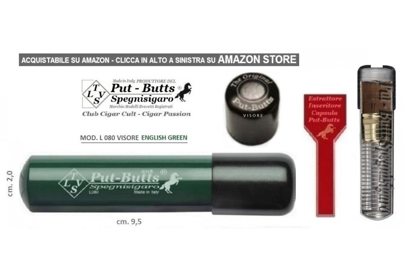 Put-Butts Spegnisigaro VISORE Singolo Colore English Green - Made in Italy - SPEDIZIONE COMPRESA